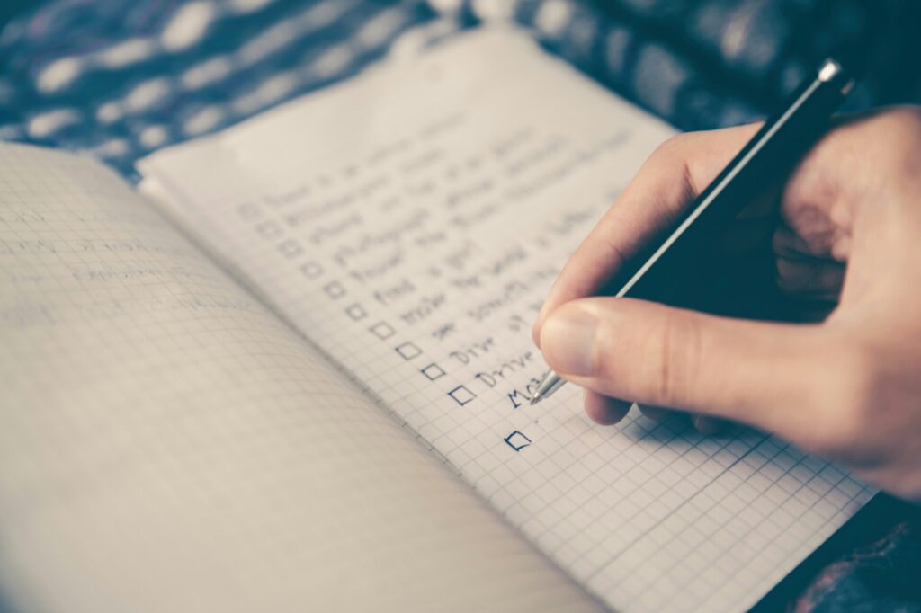 to do listを記入している